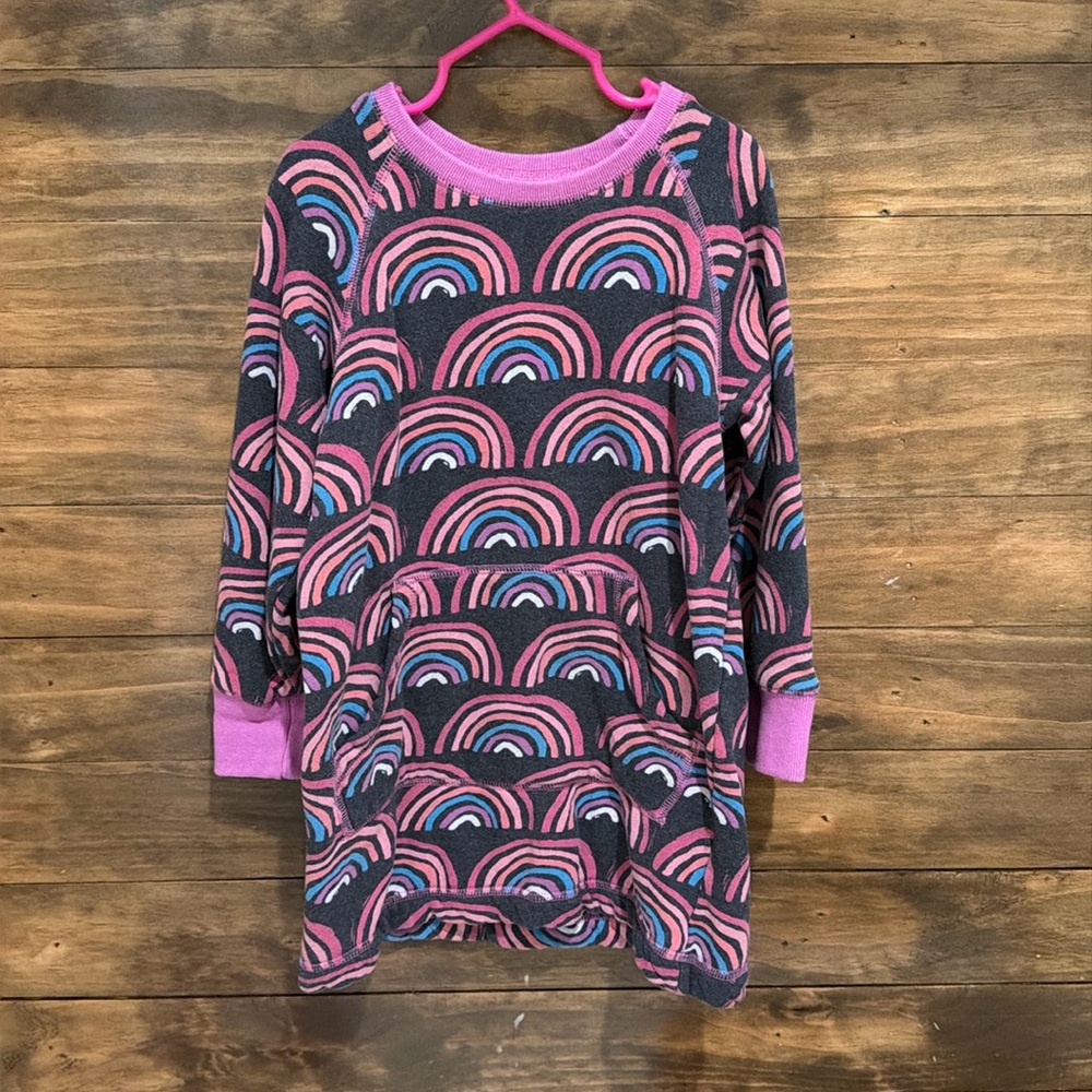 Hatley Rainbow Sweatshirt Dress with Front pocket